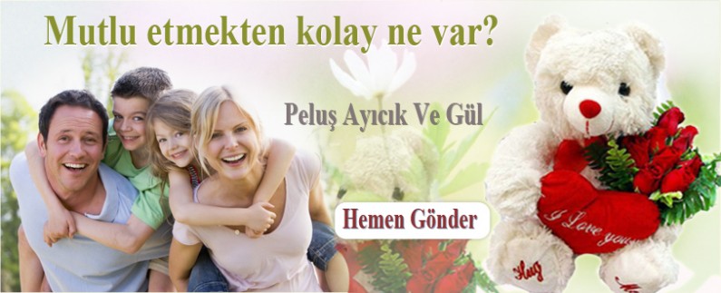 peluş ayıcık ve güller